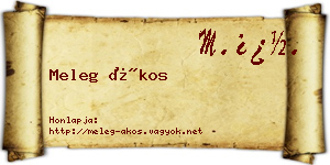 Meleg Ákos névjegykártya